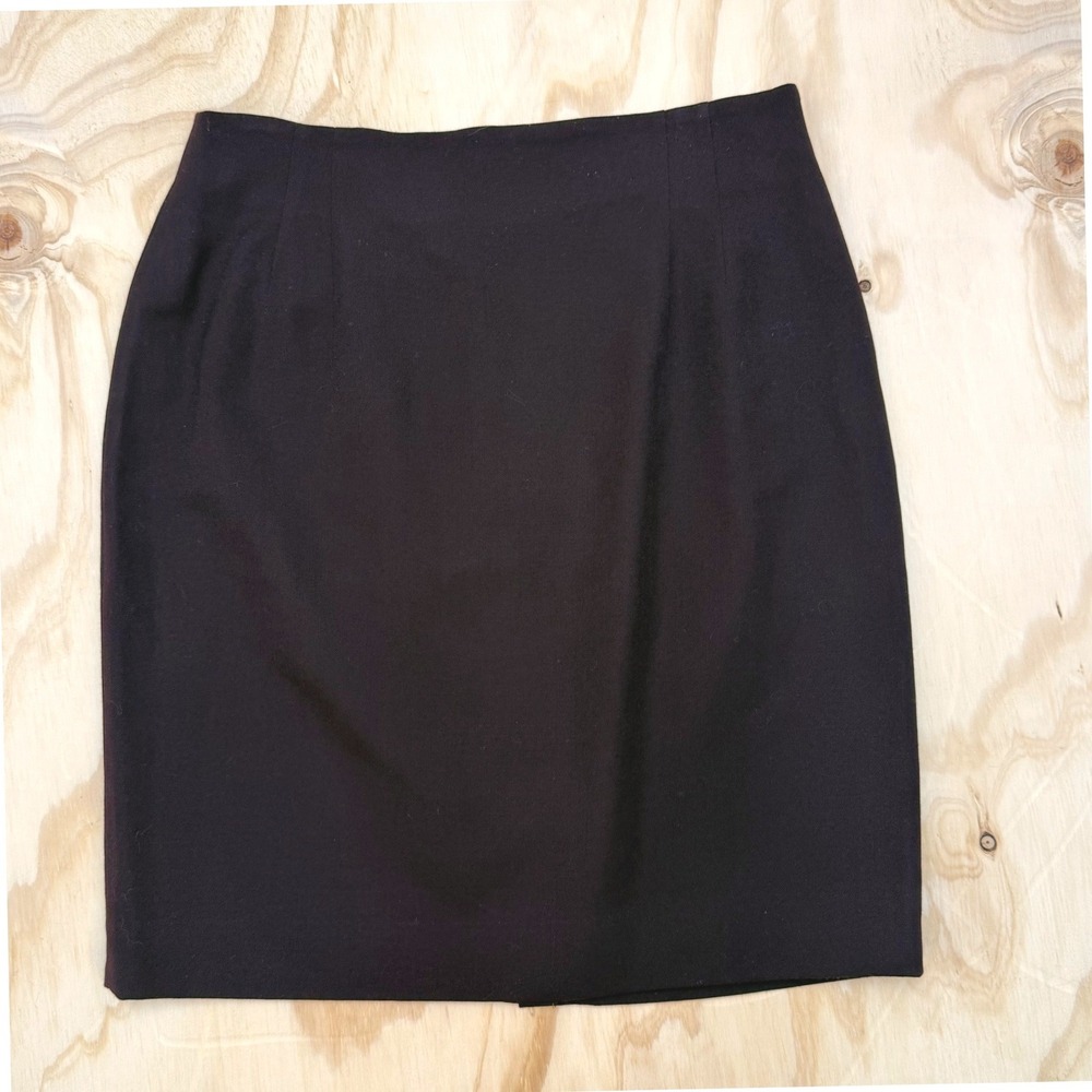 Jones New York Petite Deep Maroon 100% Wool Pencil Skirt Made in USA Size 12P